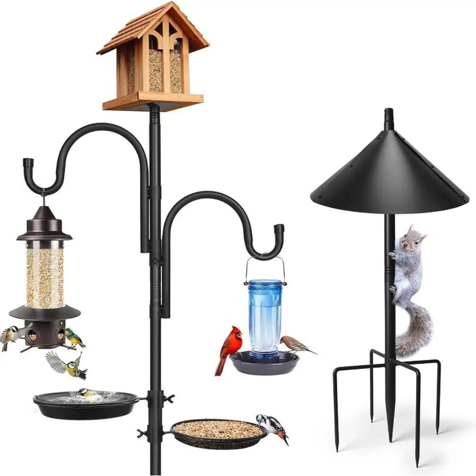 Bird Feeder Pole Bird Feeding Station Heavy Duty Detachable Pole Sections