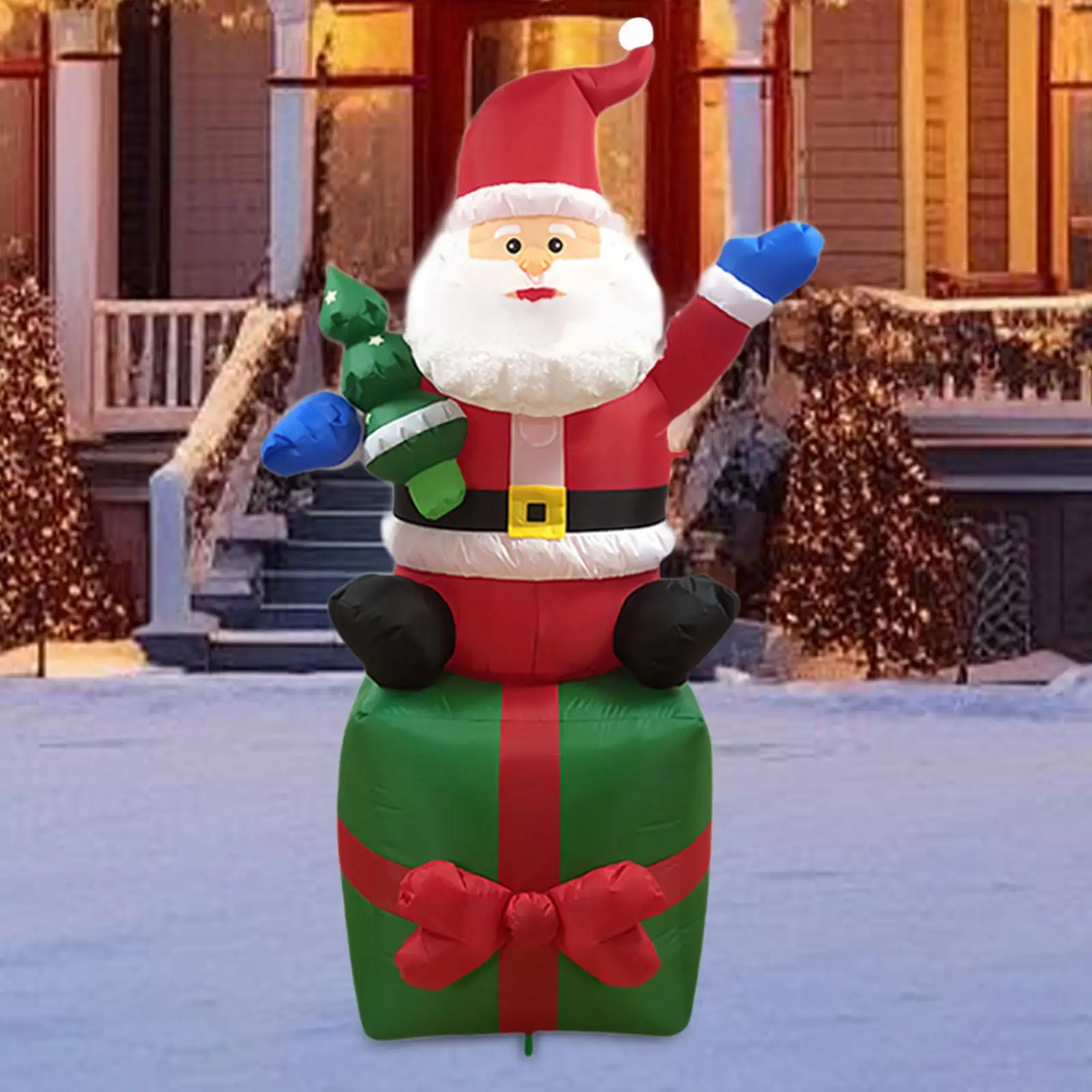 6 ft Christmas Inflatable Santa Funny Ornament with Light Yard Decoration Christmas Inflatables for Outside Party Patio Yard