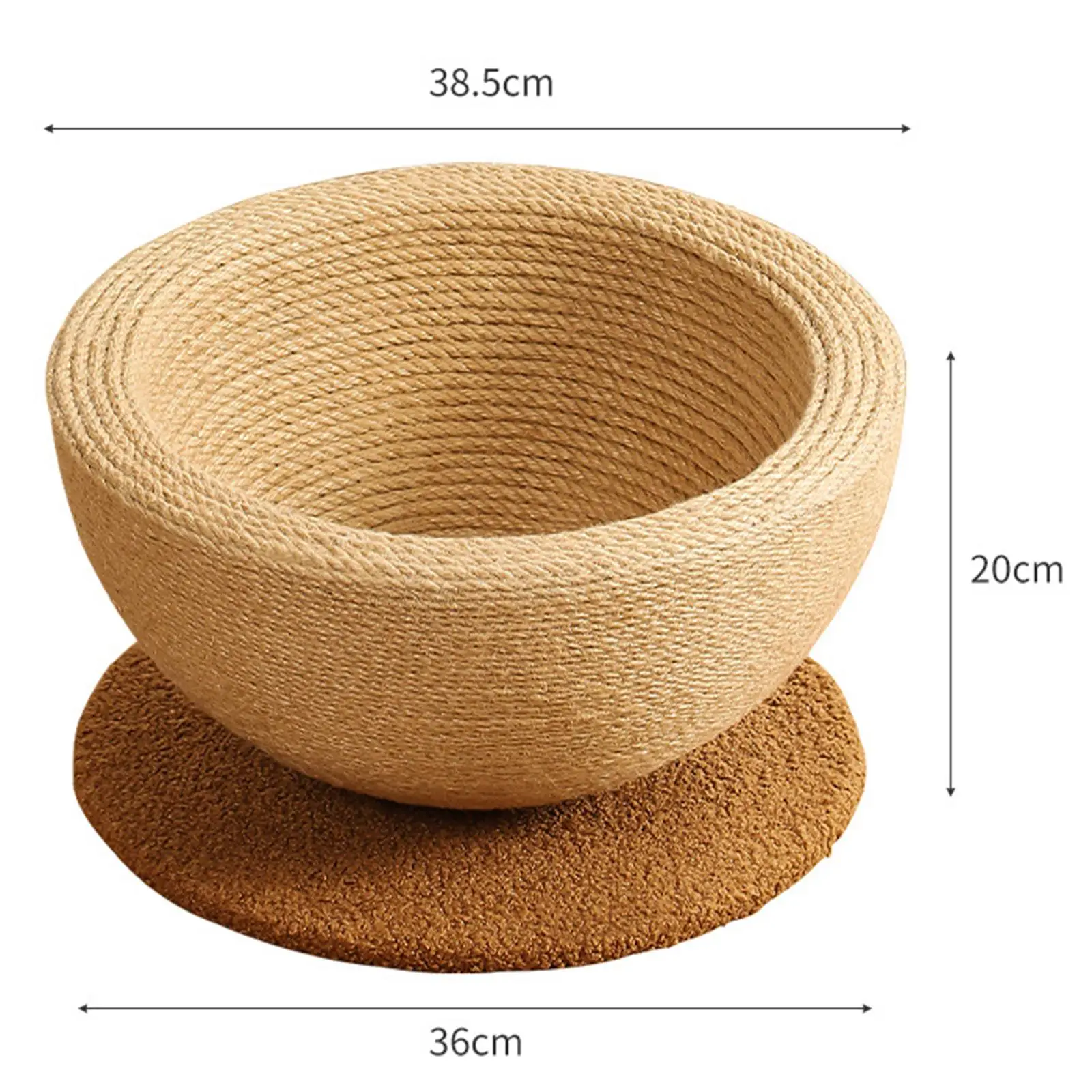 Cat Scratcher Bowl, Sisal Cat Scratcher Bed, Kitten Sleeping Nest, Cat Scratching Pad for Kitten Outdoor Claw Grinding