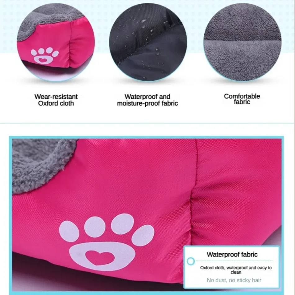 Sofá cuadrado suave para perros grandes, cojín elástico para casa de perros, cama mediana cálida para invierno, perrera lavable para gatos, accesorios para el hogar - imagen 4