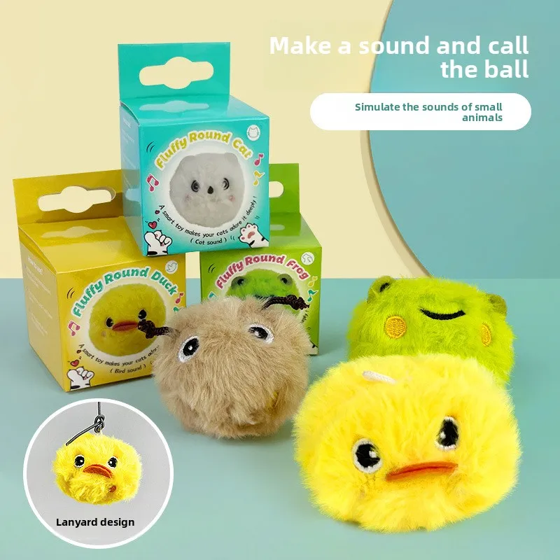 Juguete colgante para gatos con bola sonora y peluche resistente