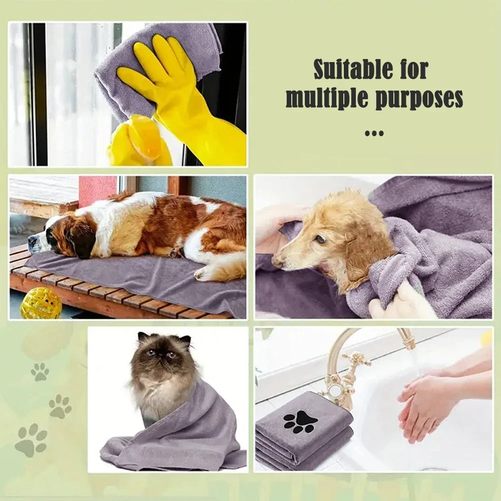 Toalla de microfibra bordada para perros y gatos – Suave y absorbente - imagen 4