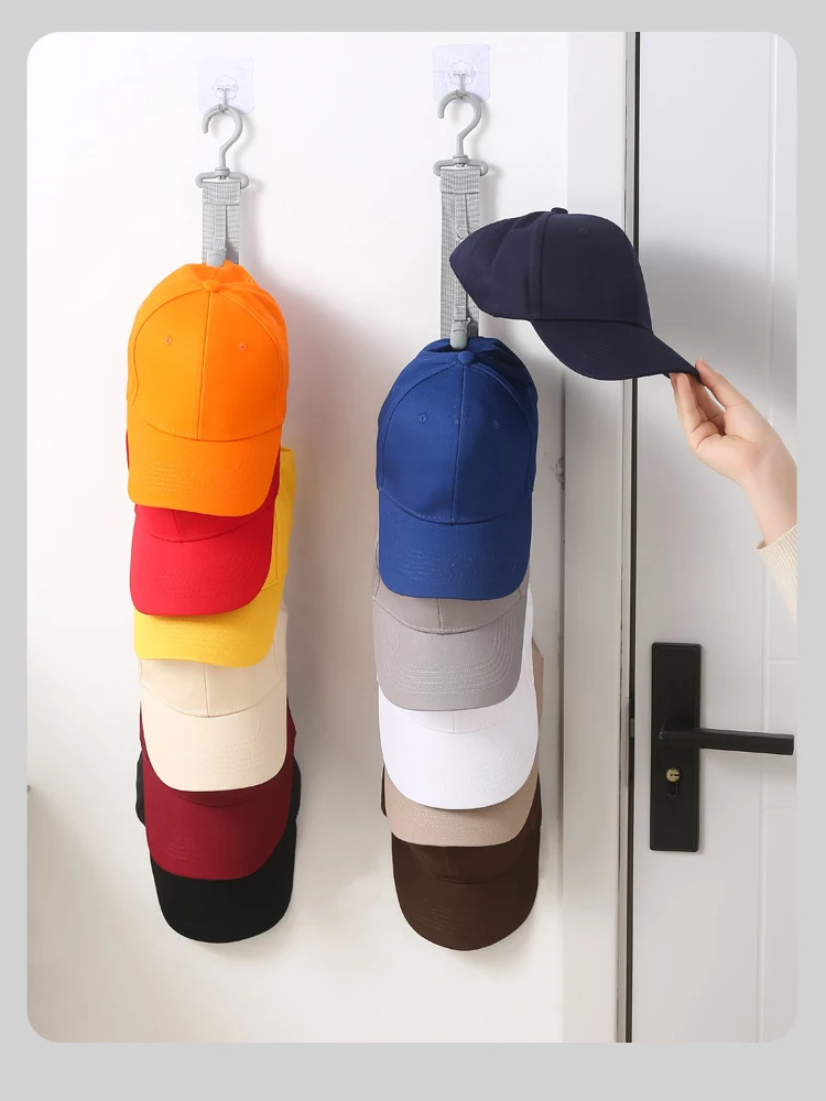Estante para sombreros de armario, cuerda colgante, Clips de almacenamiento para sombreros, organizador de sombreros, exhibición para gorras de béisbol, colgador de sombreros para puerta de armario y dormitorio - imagen 3