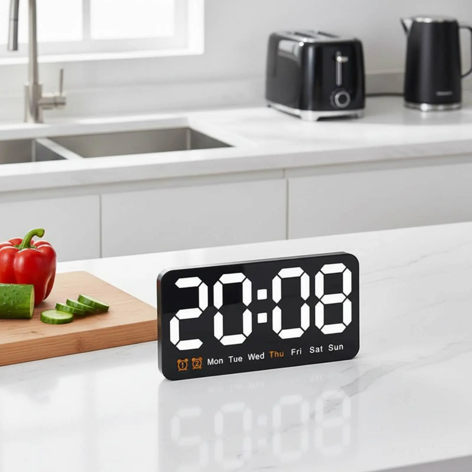Despertador digital LED con termómetro de ambiente para gatos y perros - imagen 2