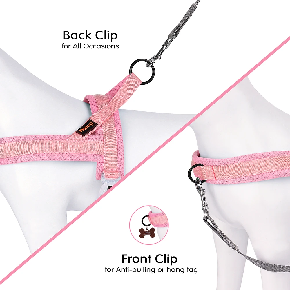 Adjustable Nylon Dog Harness Colorful Pet Dogs Vest Harness With Quicklace Control Handle for Small Medium Large Dogs Chihuahua - imagen 4