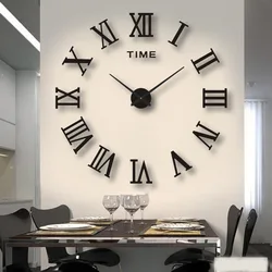 Reloj de pared acrílico 3D con números romanos para sala