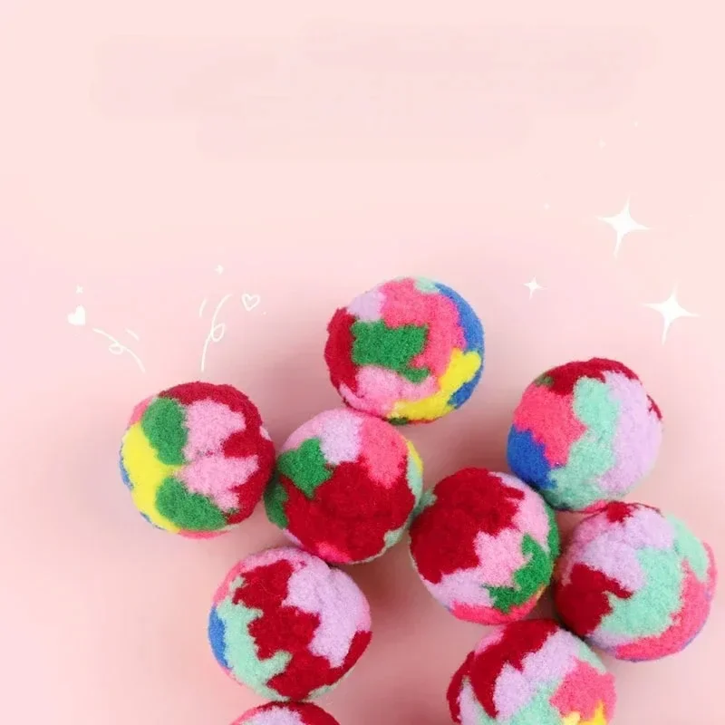 Bola de felpa de poliéster suave y duradera para gato, juguete ligero (2g), 3,5 cm de diámetro, resistente y resistente a la masticación, 1/10/20 unidades - imagen 4