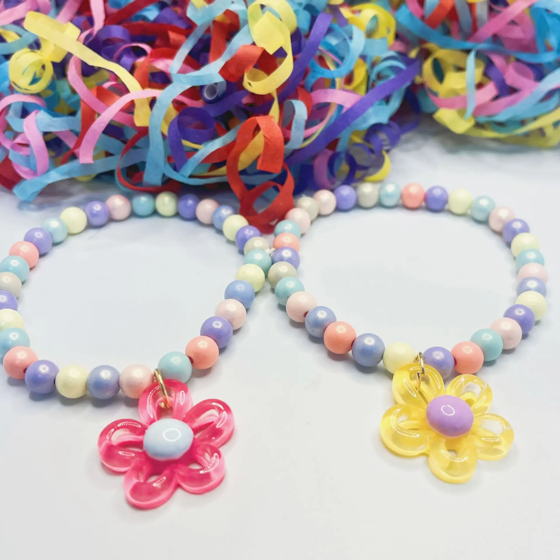 Collar de perro con cuentas de macarrón hecho a mano, Collar ajustable de Estilo Princesa para decoraciones de perros y gatos, colgante de melocotón con piedras preciosas de flores - imagen 3