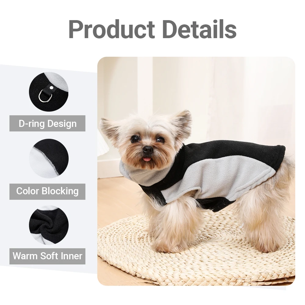 Chaqueta de lana para perros, ropa cálida de invierno para perros pequeños y medianos, chaleco para gatos, abrigo, suéter ligero suave para cachorros, jersey de Bulldog Francés - imagen 2