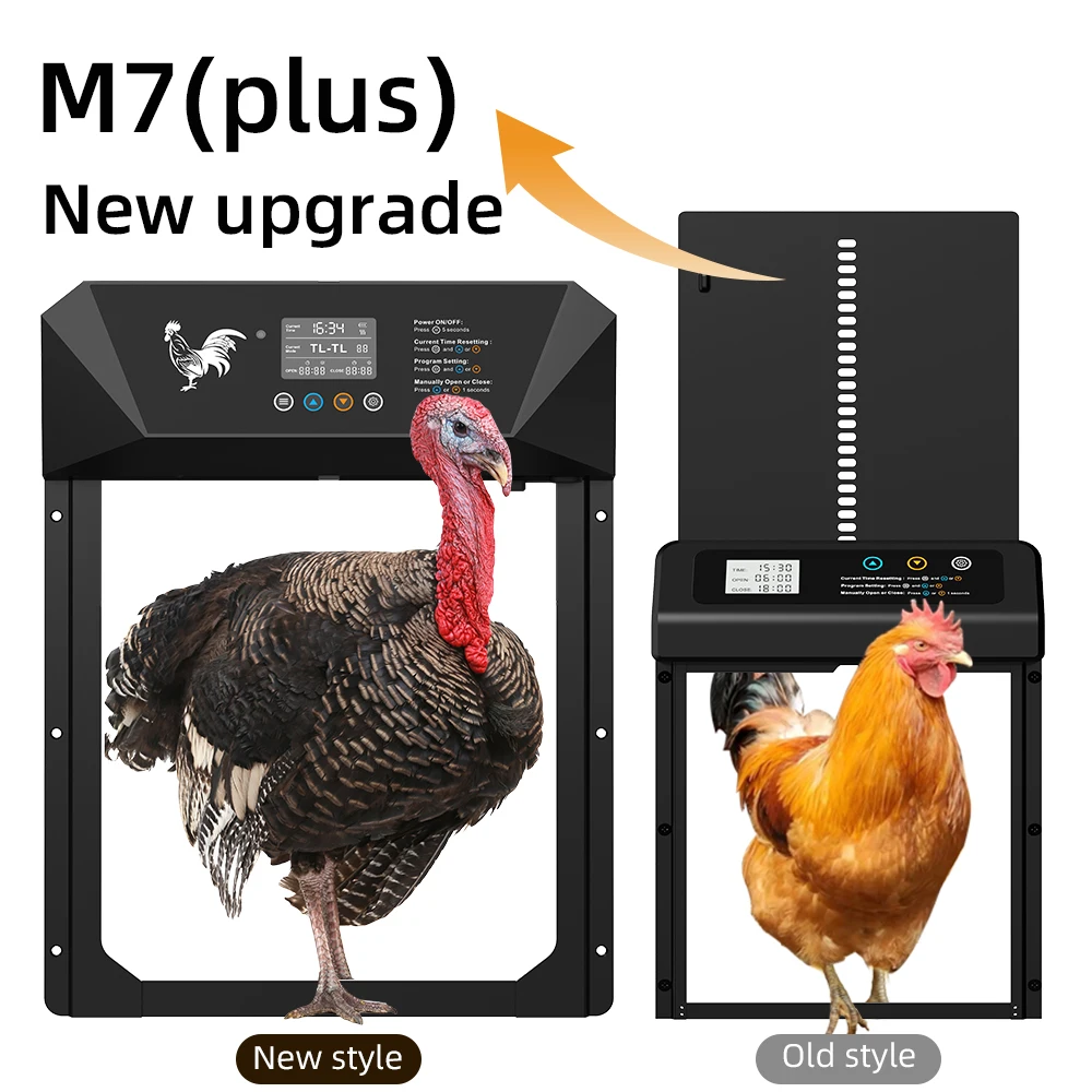 Puerta automática solar para gallinero con LCD y temporizador – 4 modos