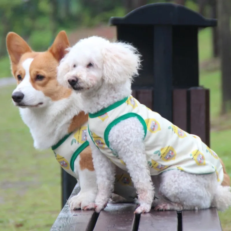 Ropa de verano para perros grandes, chaleco anticaída de pelo para mascotas, ropa estampada para cachorros, adecuado para perros pequeños, medianos y grandes - imagen 4