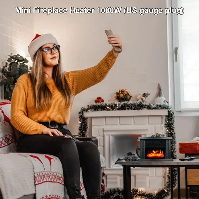 Estufa de chimenea eléctrica de 1000W, estufa de chimenea de calentamiento rápido, accesorios de calentador independiente para comedor, sala de estudio y sala de estar - imagen 4
