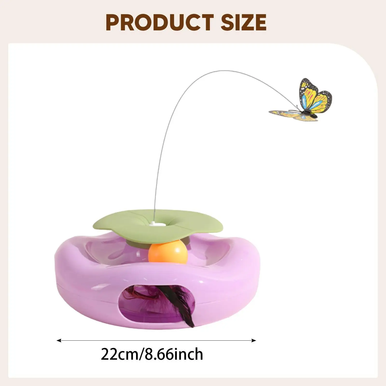 Cat Interactive Exercise Supplies Portable Lightweight Electric Butterfly with Feather for Indoor Cats