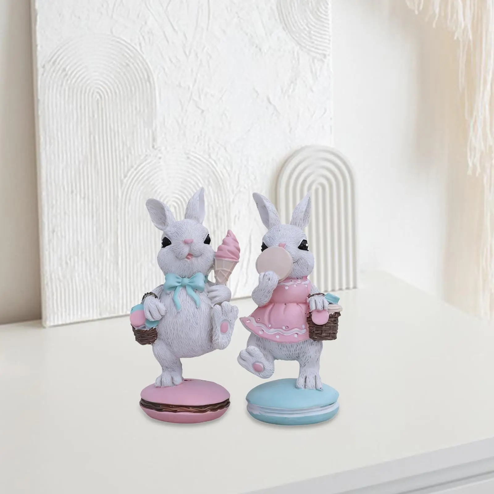 Figura conejo Pascua pintada a mano – Decoración de hogar creativa - imagen 2