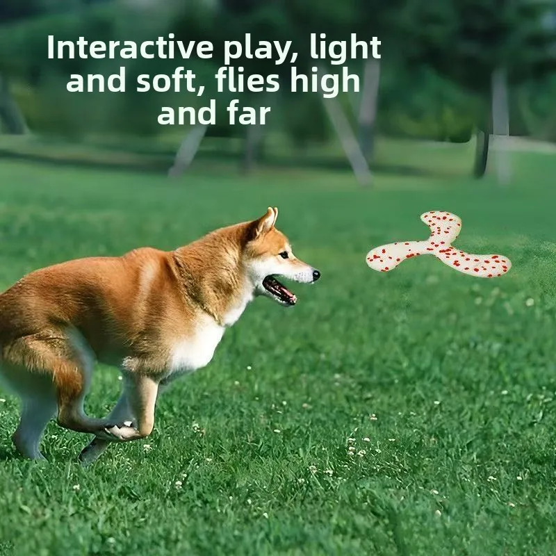 Juguete para perros súper resistente a mordeduras, disco volador ETPU ligero para masticar, Boomerang triangular de alta elasticidad, juguetes interactivos para perros