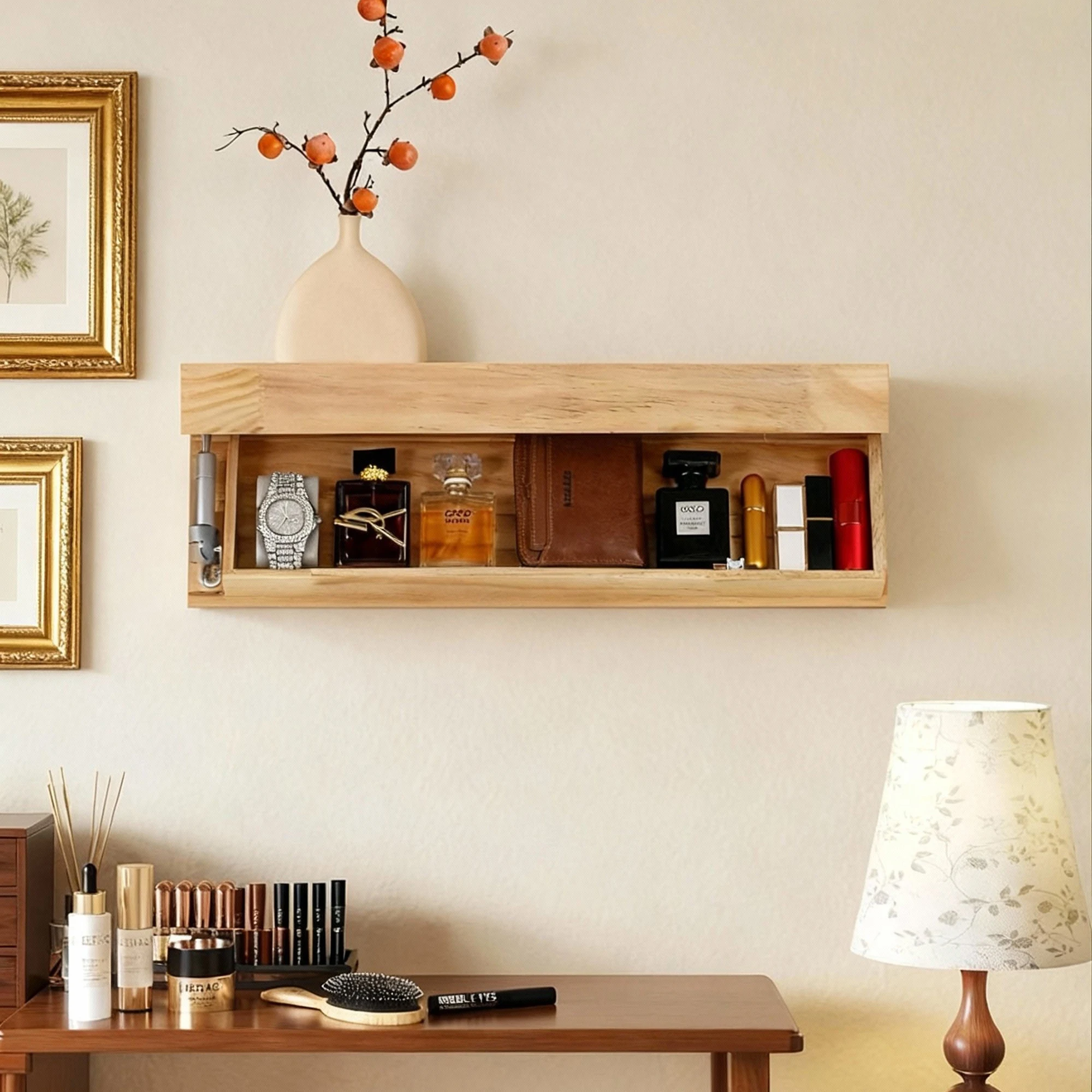 Estante de diseño de Color sólido con compartimento secreto, estante flotante oculto, solución de almacenamiento montada en la pared, muebles ocultos - imagen 4