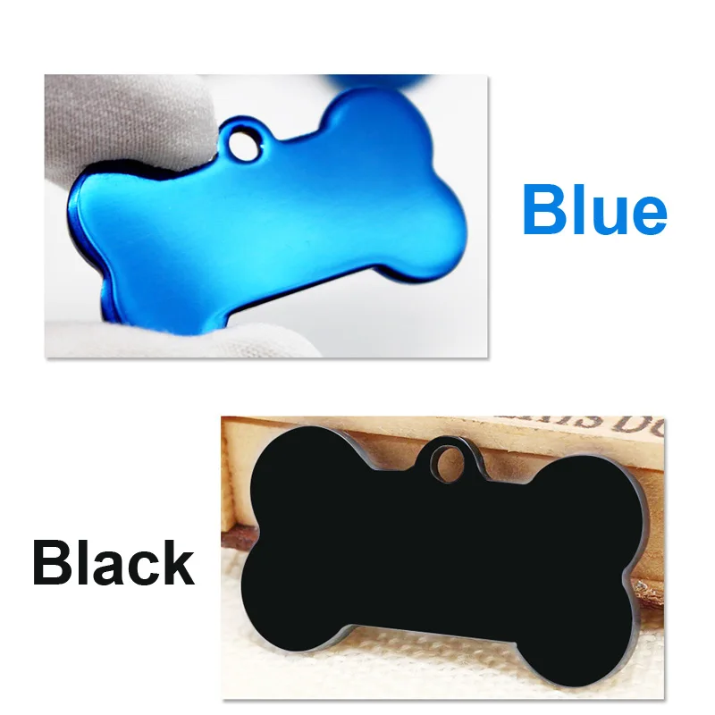 Venta al por mayor, 100 Uds., tarjeta de identidad de hueso de acero inoxidable, etiquetas de identificación personalizadas para perros, suministros para mascotas, etiquetas de identificación láser personalizadas para cachorros y gatos - imagen 3
