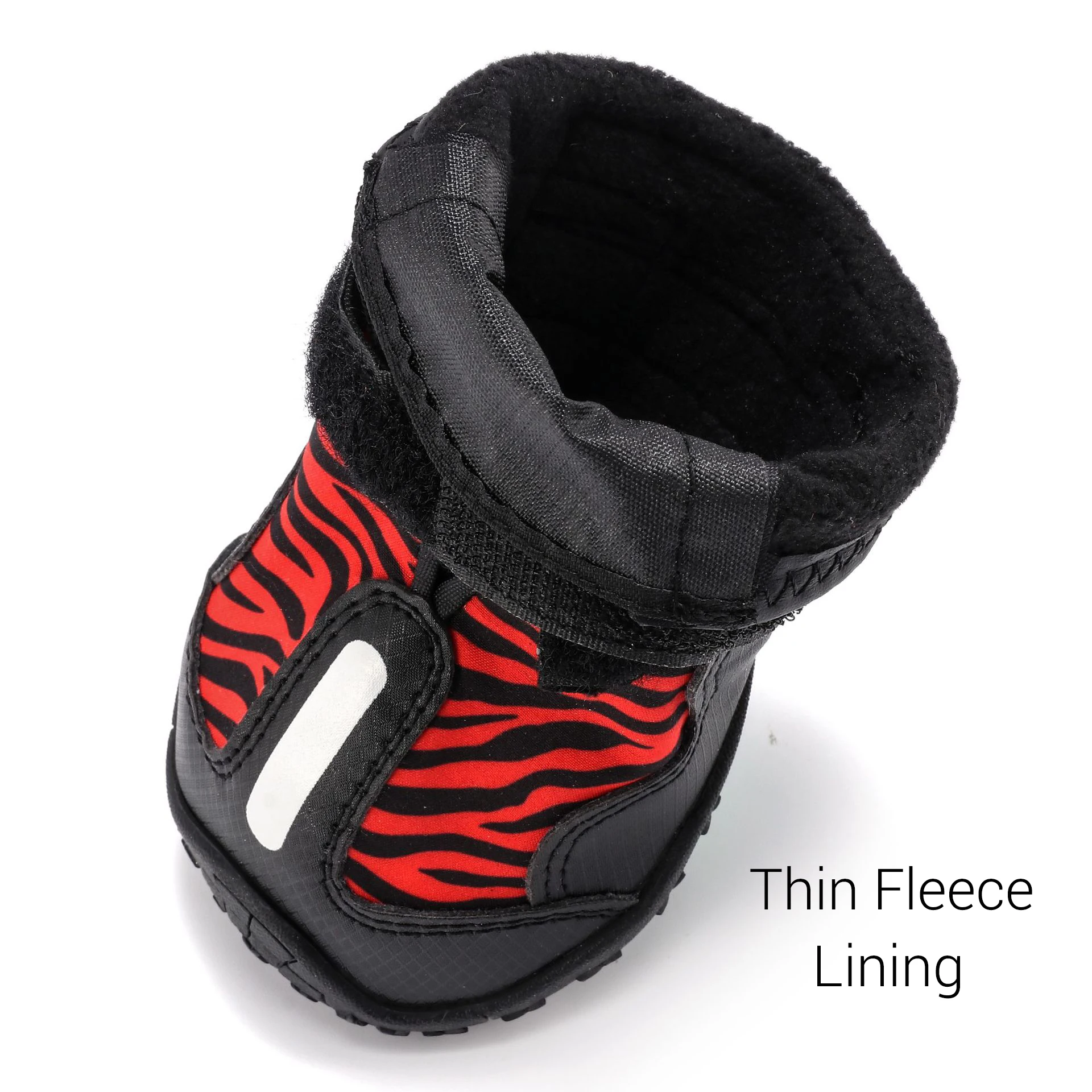 Zapatos para mascotas impermeables para perros grandes, Botas de lluvia con patrón de cebra para mascotas, suela antideslizante resistente, zapatos para perros al aire libre, botines reflectantes para cachorros - imagen 3