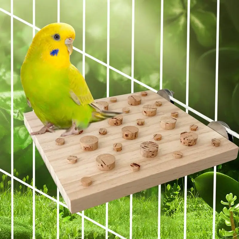 Estante de madera para juguetes de cacatúa, soporte de madera para pájaros, loros, hámster, accesorios, gerbos, ratones, tabla de salto, perchas de ramas para mascotas - imagen 2