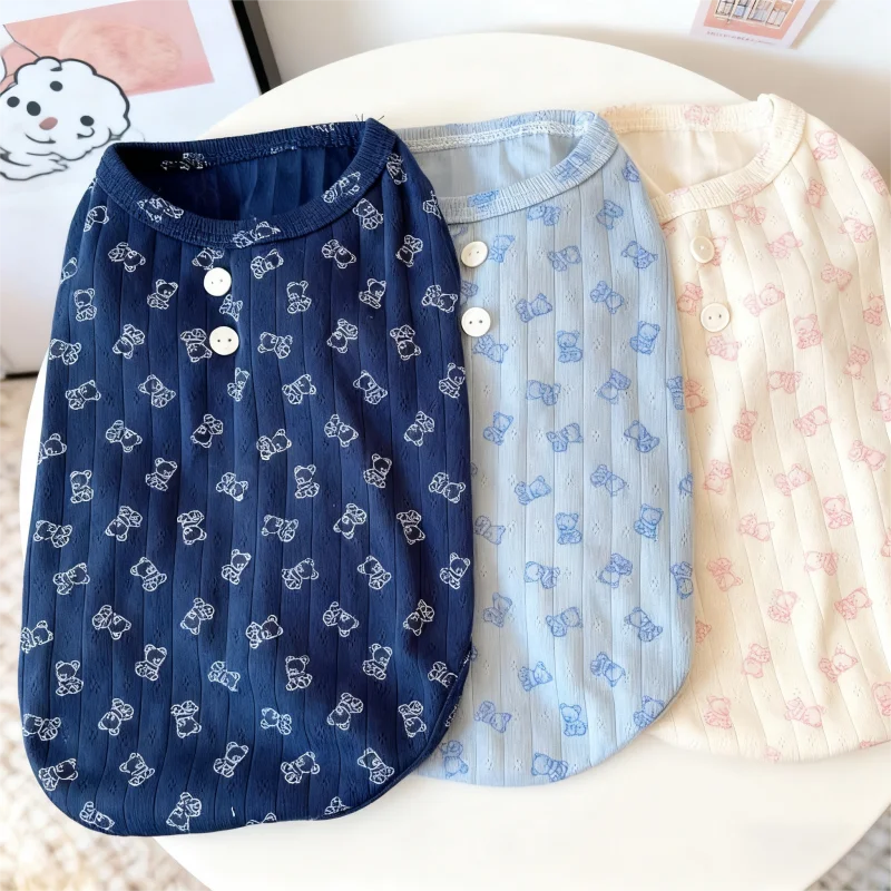 Camisa suave y cálida para perros, ropa a la moda para perros, camisa con parte inferior para cachorros y mascotas, jerséis con estampado de oso para gatos, sudaderas para mascotas, ropa para caniche