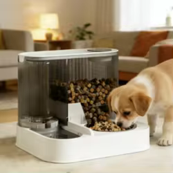 Comedero automático para gatos y perros con fuente de agua