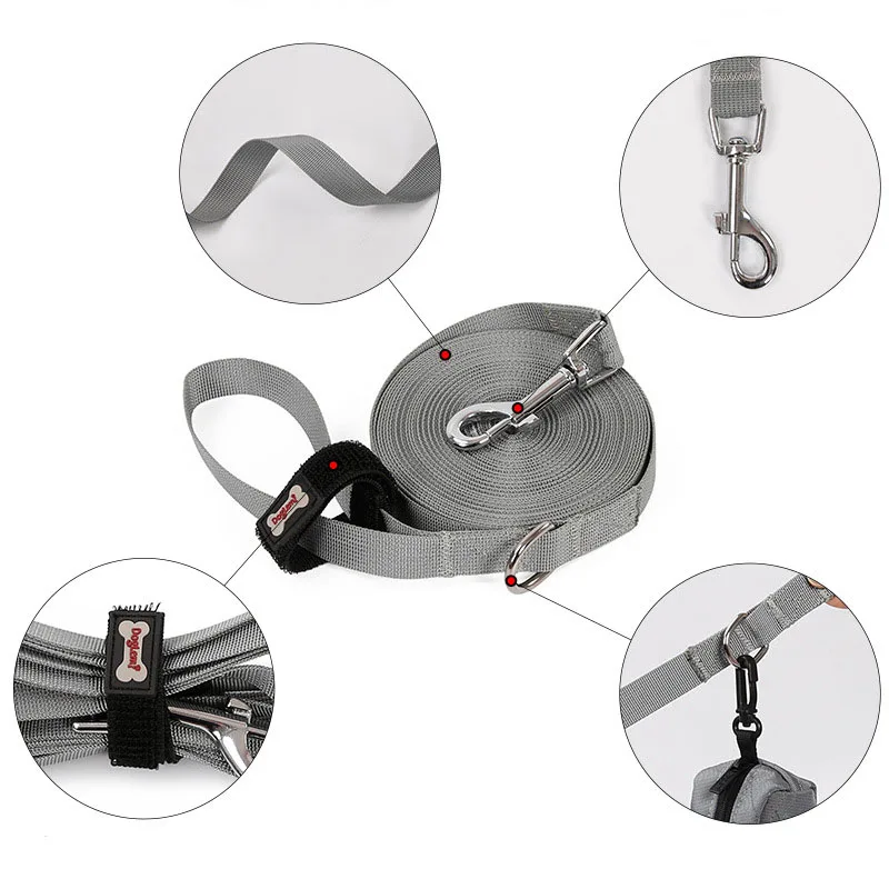 Correa de nailon para perros pequeños y salvajes, arnés largo de entrenamiento para caminar, suministros para mascotas, 5/10 metros - imagen 4