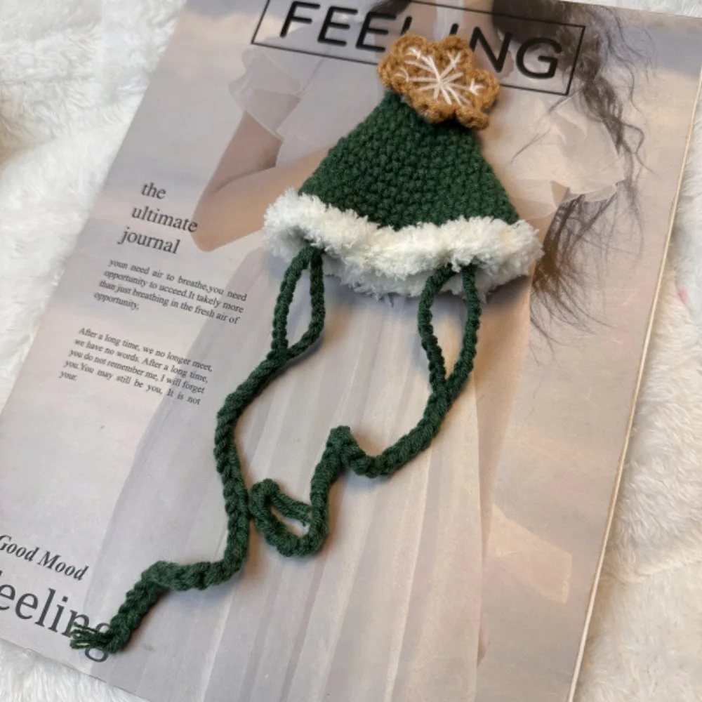 Gancho de mano para perro de Navidad para Gato, Collar de castor tejido, pañuelo para la cabeza de alce, accesorios para perros pequeños, accesorios para cachorros - imagen 4