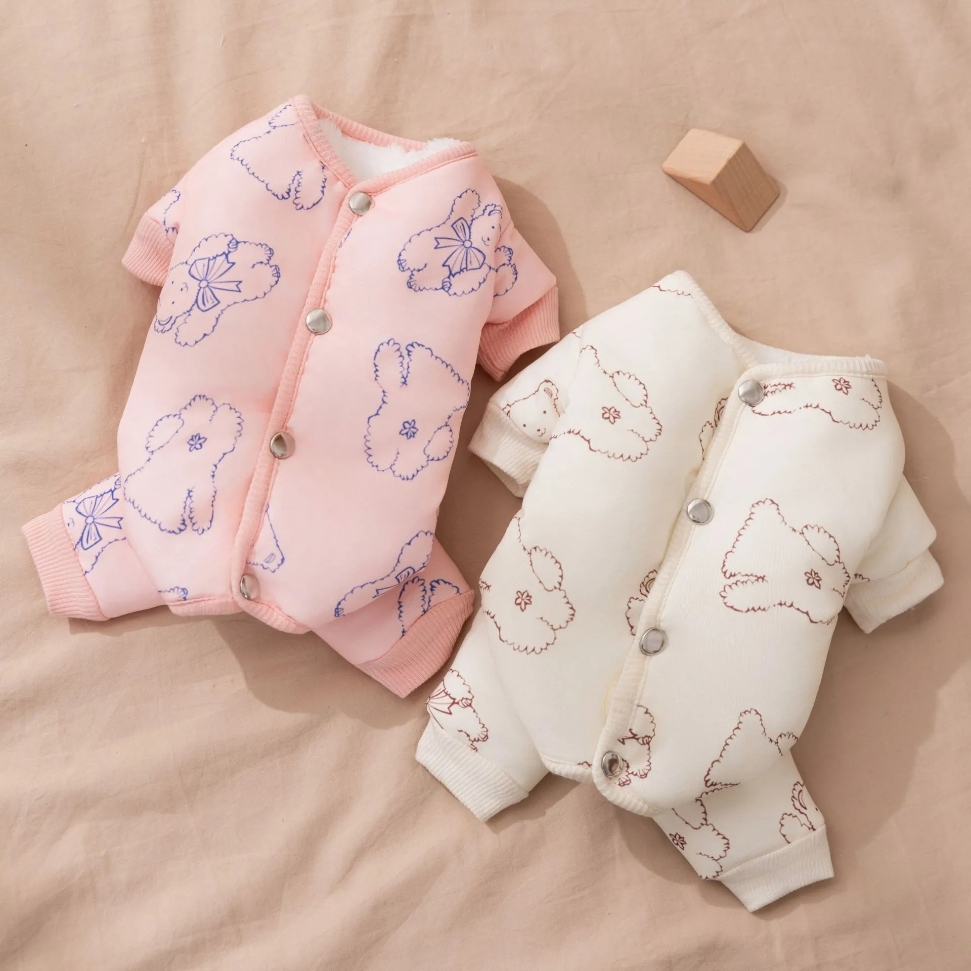 Body para mascotas de otoño e invierno, chaqueta gruesa y cálida de cuatro patas, ropa para cachorros de peluche para perros medianos y pequeños