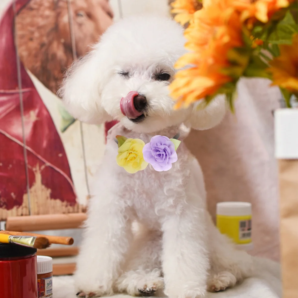 Pajarita de flores deslizante para perros y gatos - imagen 5