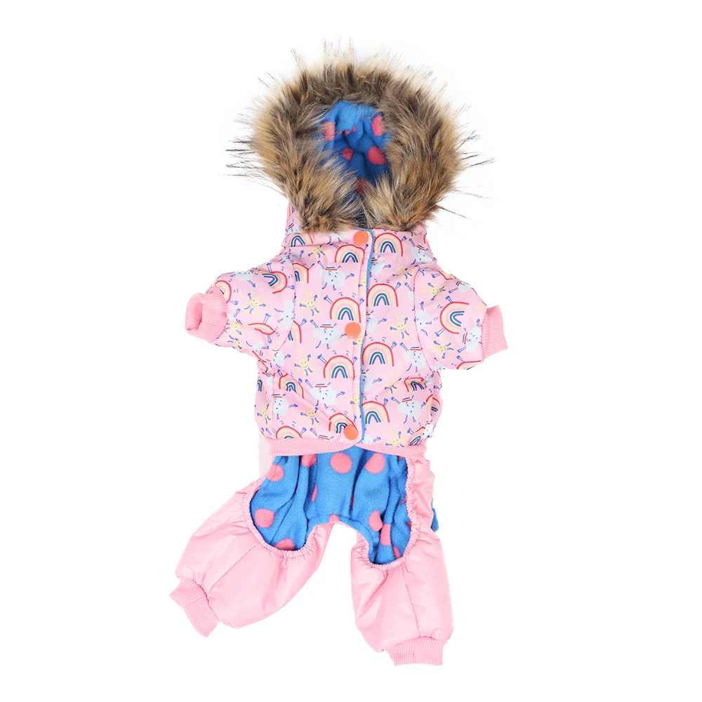 Ropa de invierno para mascotas, abrigo cálido de tres capas, mono grueso para mascotas, chaqueta para cachorros, abrigo con capucha para perros y gatos - imagen 3