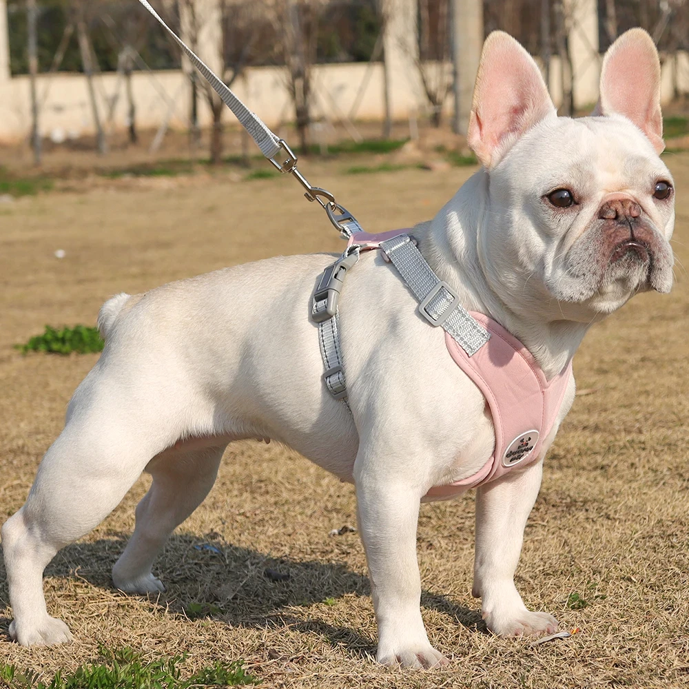 Arnés en forma de X para mascotas, chaleco para perros pequeños y medianos, Bulldog Francés, arnés Halter para perros, Correa transpirable para el pecho, malla reflectante - imagen 2