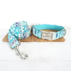 Collar para perro personalizado con grabado gratis y correa a juego
