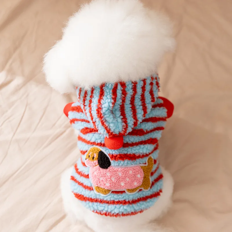 Abrigo invierno a rayas para perros pequeños - Ideal para Chihuahua y Caniche - imagen 2