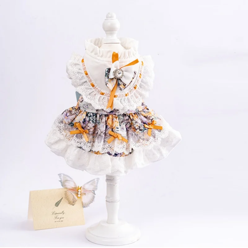 Vestidos de princesa para perros pequeños, vestido de princesa para perros, vestido de boda para mascotas, ropa Formal para fiesta de cumpleaños para cachorros, vestido de tul para perros - imagen 4