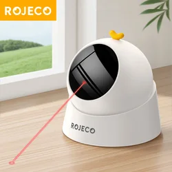 ROJECO-juguete automático para mascotas, juguete láser eléctrico ajustable interactivo para gatos, juguete láser inteligente para interiores, suministros para perros y gatitos