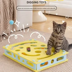 Juguete educativo para gatos con agujeros, campana y plato giratorio