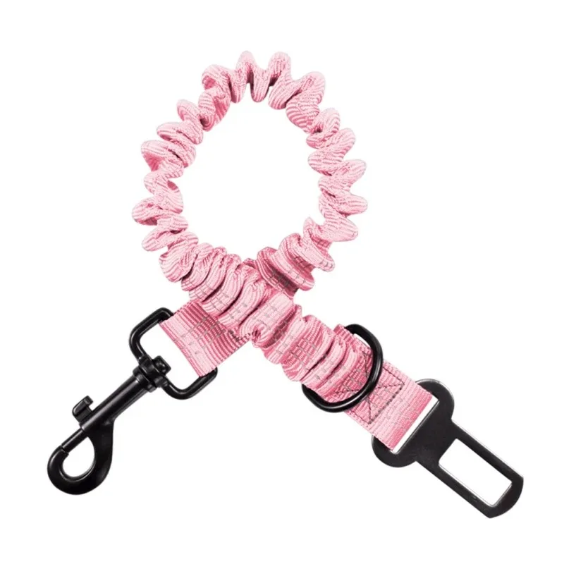 Cinturón de seguridad de coche para perros y gatos, correa de vehículo con amortiguación ajustable, cuerda de seguridad reflectante elástica - imagen 5