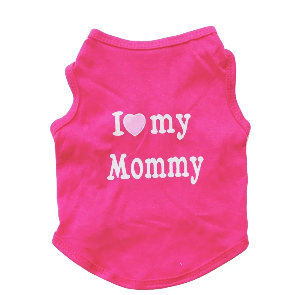 Ropa de moda para perros pequeños, chaleco para mascotas, camiseta para cachorros, amor, mamá y amor, papá, ropa estampada de algodón para mascotas - imagen 5