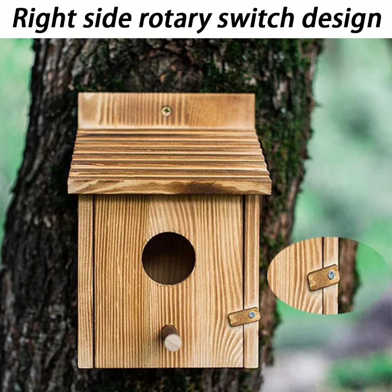 Wooden Bird House Outdoors Garden Decorative Bird Nests Tree Pine Wood Birds Cages Cheap Small Parrot Nesting Pet Supplies - imagen 3