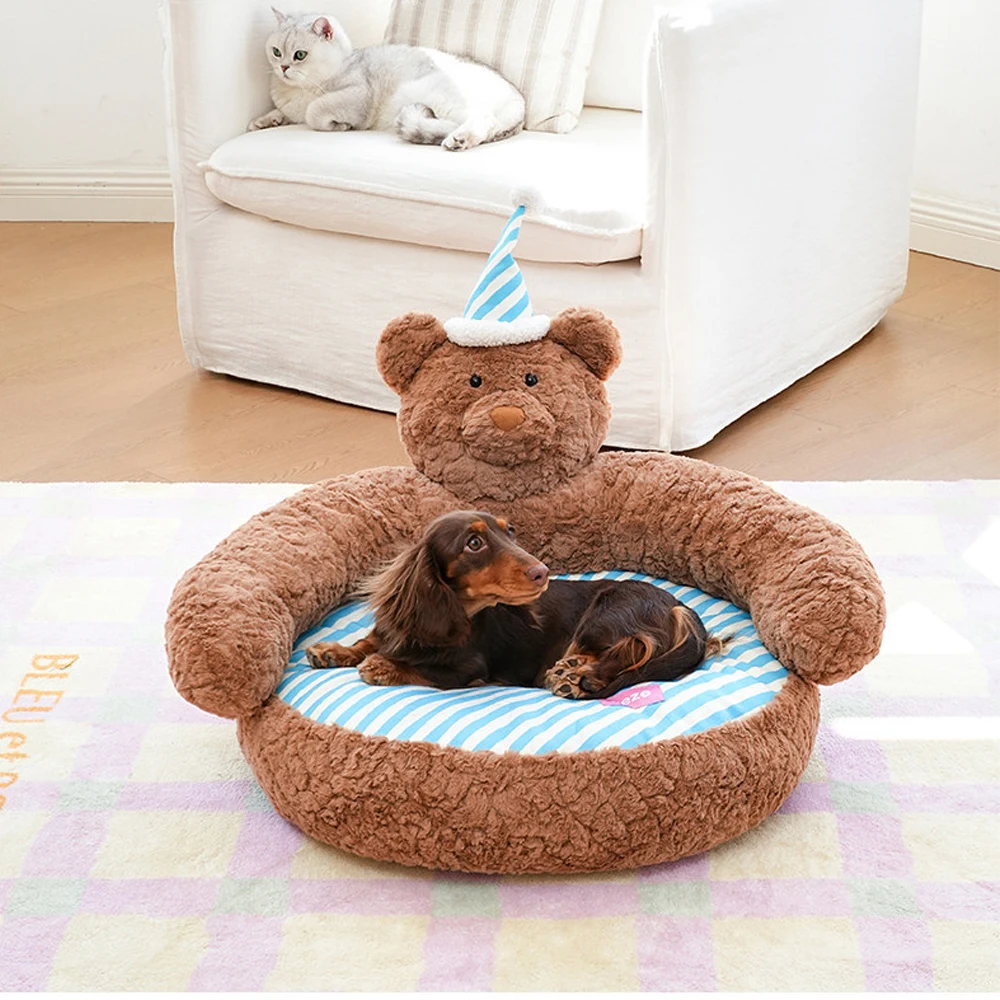Cama con forma de oso para perros pequeños y medianos – Desmontable - imagen 2