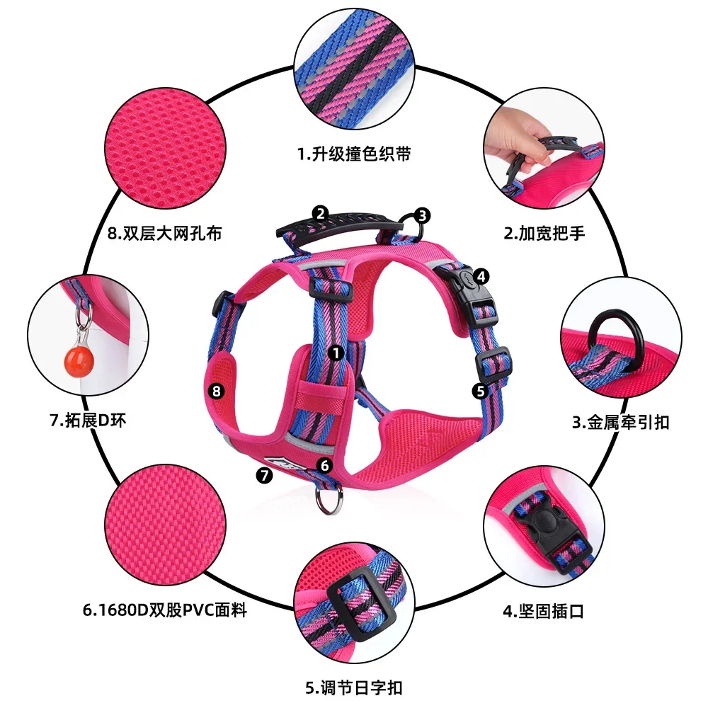 Mejora explosiva, pecho dúplex, parte trasera, perros medianos y grandes, puede levantar la correa para el pecho, cómoda correa para perros - imagen 3