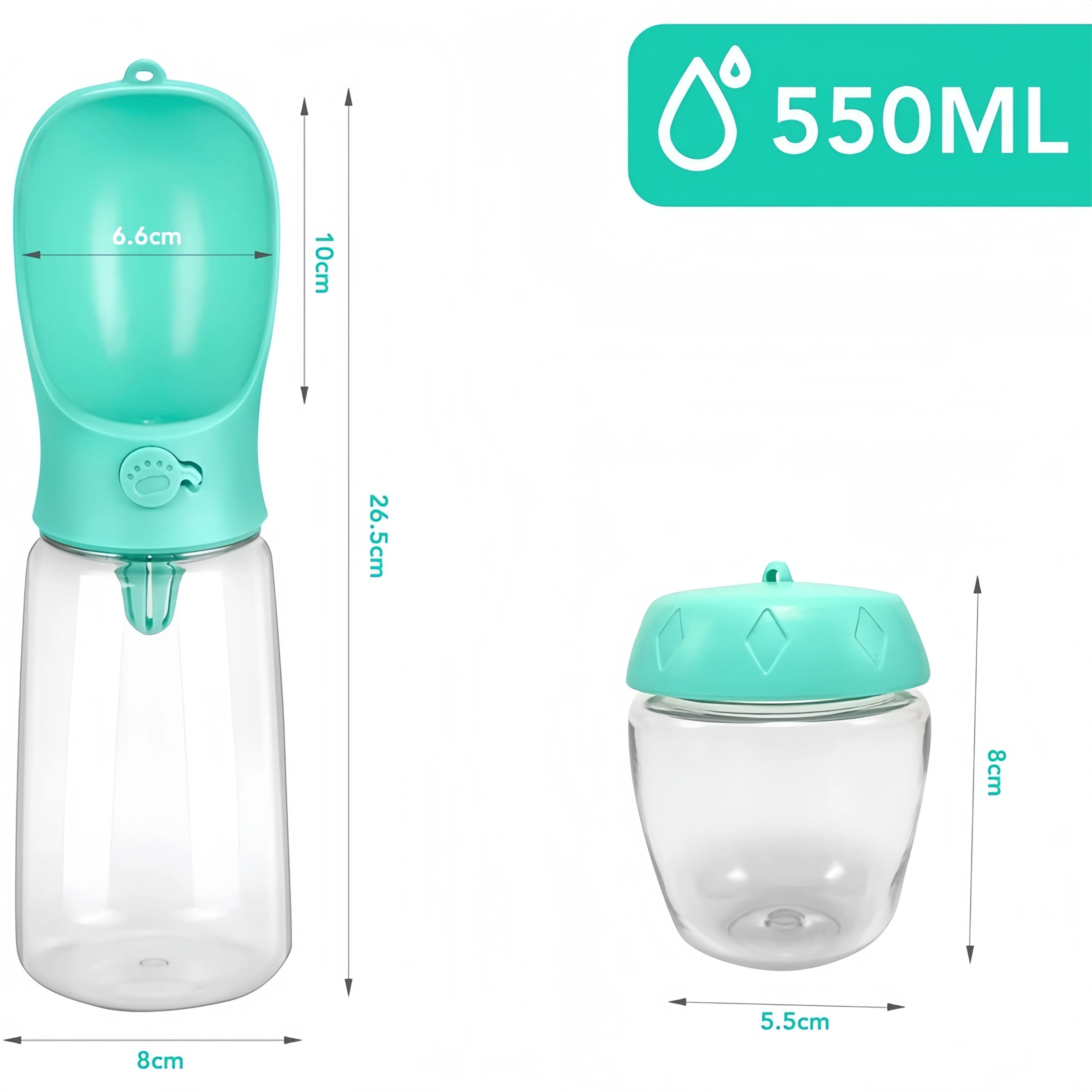 Botella de agua portátil para mascotas, Material de grado alimenticio, taza de viaje para perros y gatos, dispensador de alimentos, botella de agua para cachorros - imagen 3