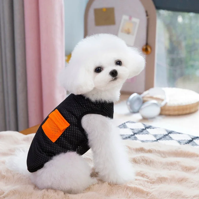 Chaleco para perros, ropa para perros pequeños, gatos, camiseta lisa de malla transpirable para cachorros, disfraz de Pug Chihuahua Yorkshire - imagen 5