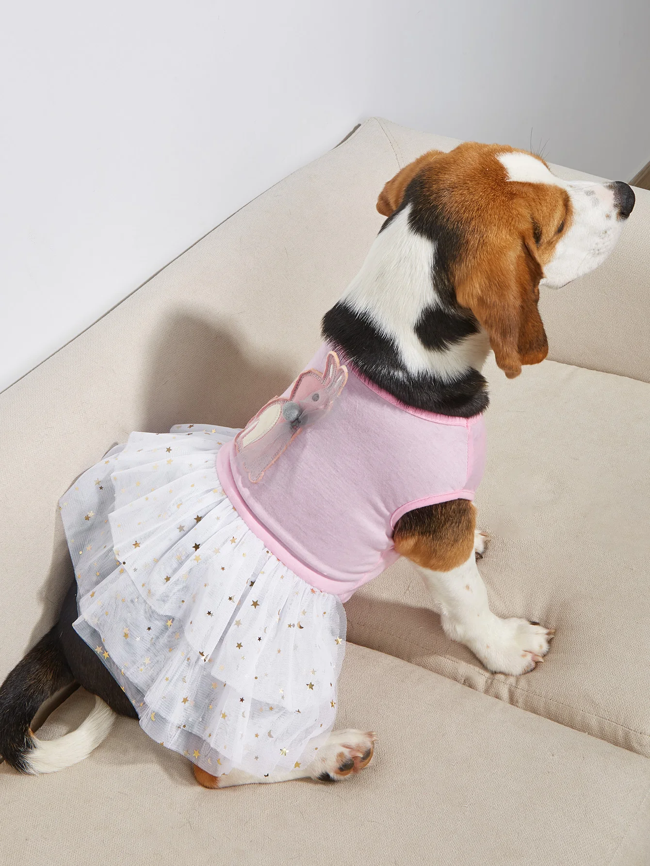 Vestido de perro conejito encantador, ropa de cachorro, conejo bordado, disfraz de mascotas de Pascua, primavera y verano - imagen 2