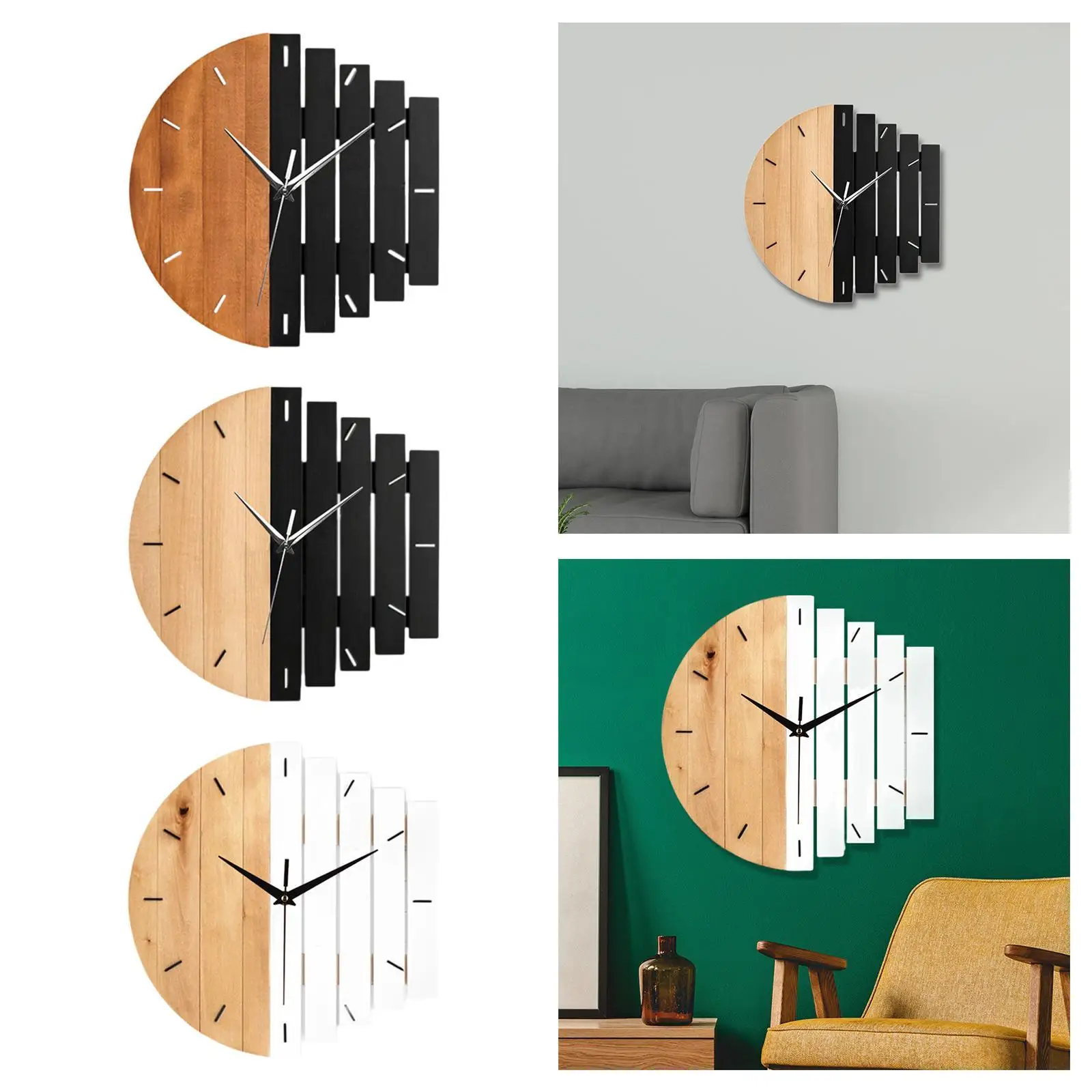 Reloj de pared Interior de diseño minimalista, reloj colgante silencioso, resistente al desgaste, creativo, para Interior, dormitorio, tienda, sala de estar - imagen 3