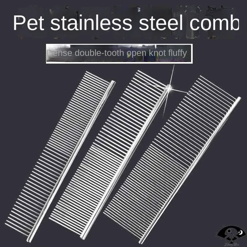 Peine de depilación de mascotas de acero inoxidable, peine de aseo para mascotas, elimina suavemente el pelo anudado suelto, suministros de belleza de limpieza para perros y gatos - imagen 3