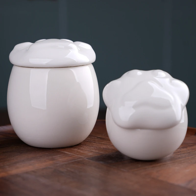 Urnas Retro de cerámica gruesa con forma de pata de gato para cenizas de mascotas, memoriales funerarios, urna de ceniza para mascotas muertas, recuerdo de cremación sellado de cerámica, urnas para gatos - imagen 2