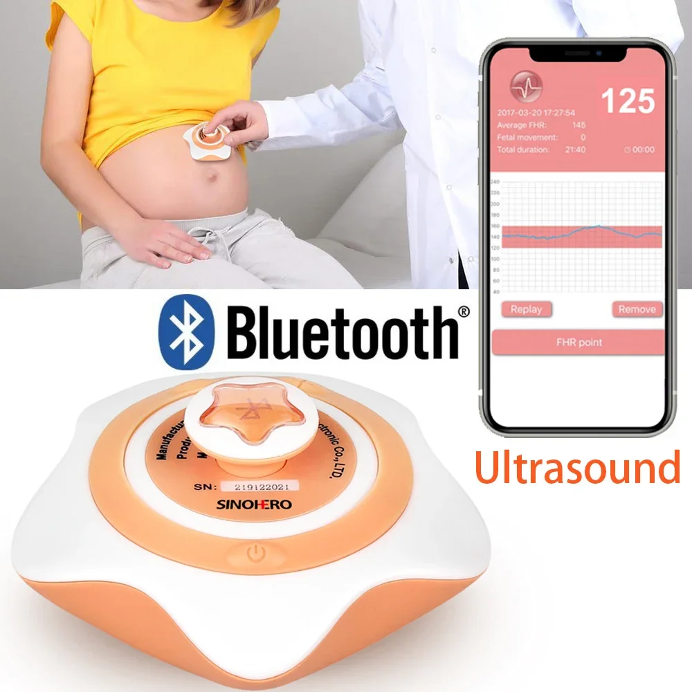 Bluetooth Doppler Fetal ultrasonido inalámbrico bolsillo Monitor de ritmo cardíaco hogar embarazo bebé Detector de sonido aplicación SF20 - imagen 2