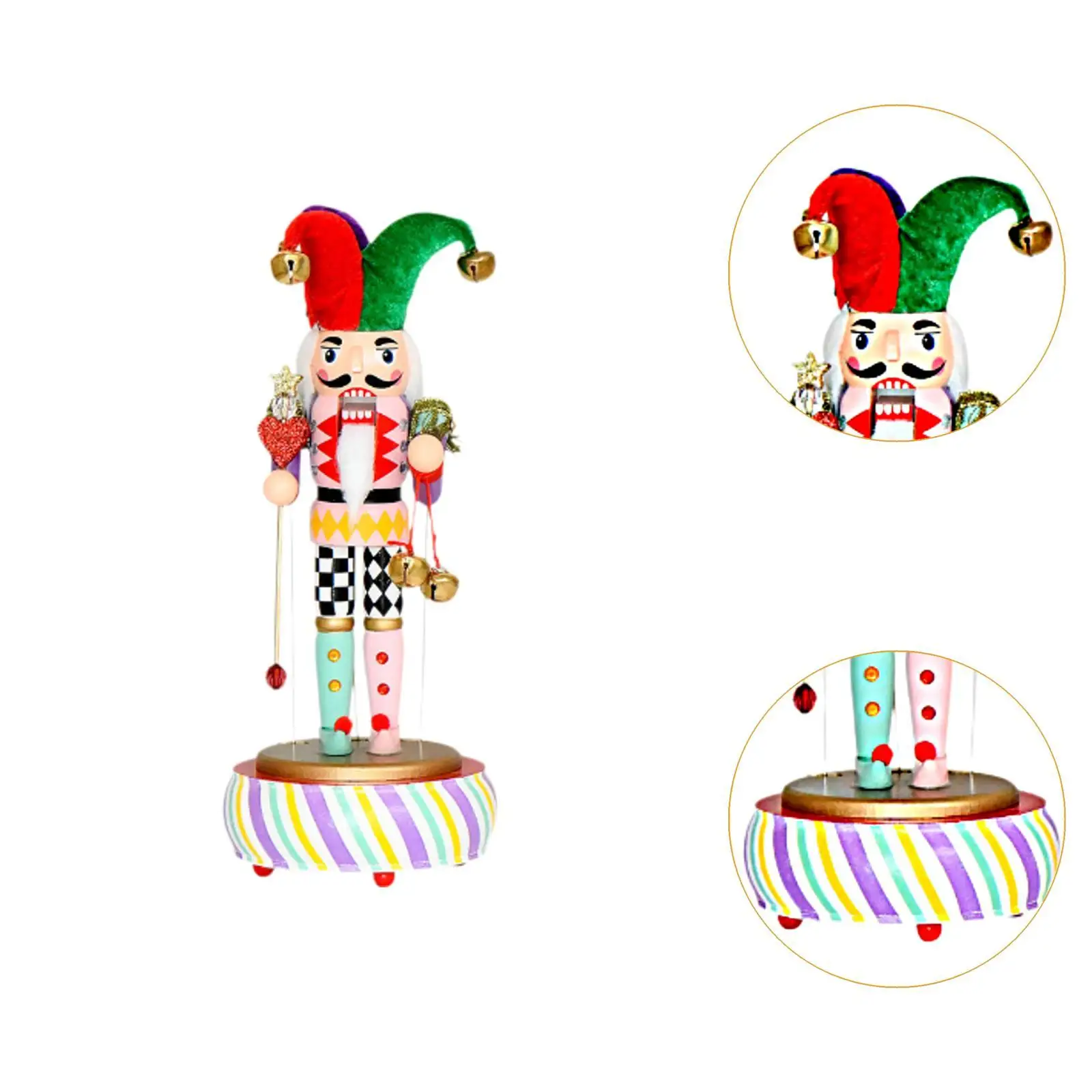 Clown Dancer Nutcracker Collectible Ornament Wooden Nutcracker Figurine Decoration for Holiday Desktop Christmas Gifts Friend Clown Dancer Nutcracker Collectible Ornament Wooden Nutcracker Figurine Decoration for Holiday Desktop Christmas Gifts Friend