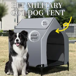 Cama de camping para perros grandes con toldo y red antimordida